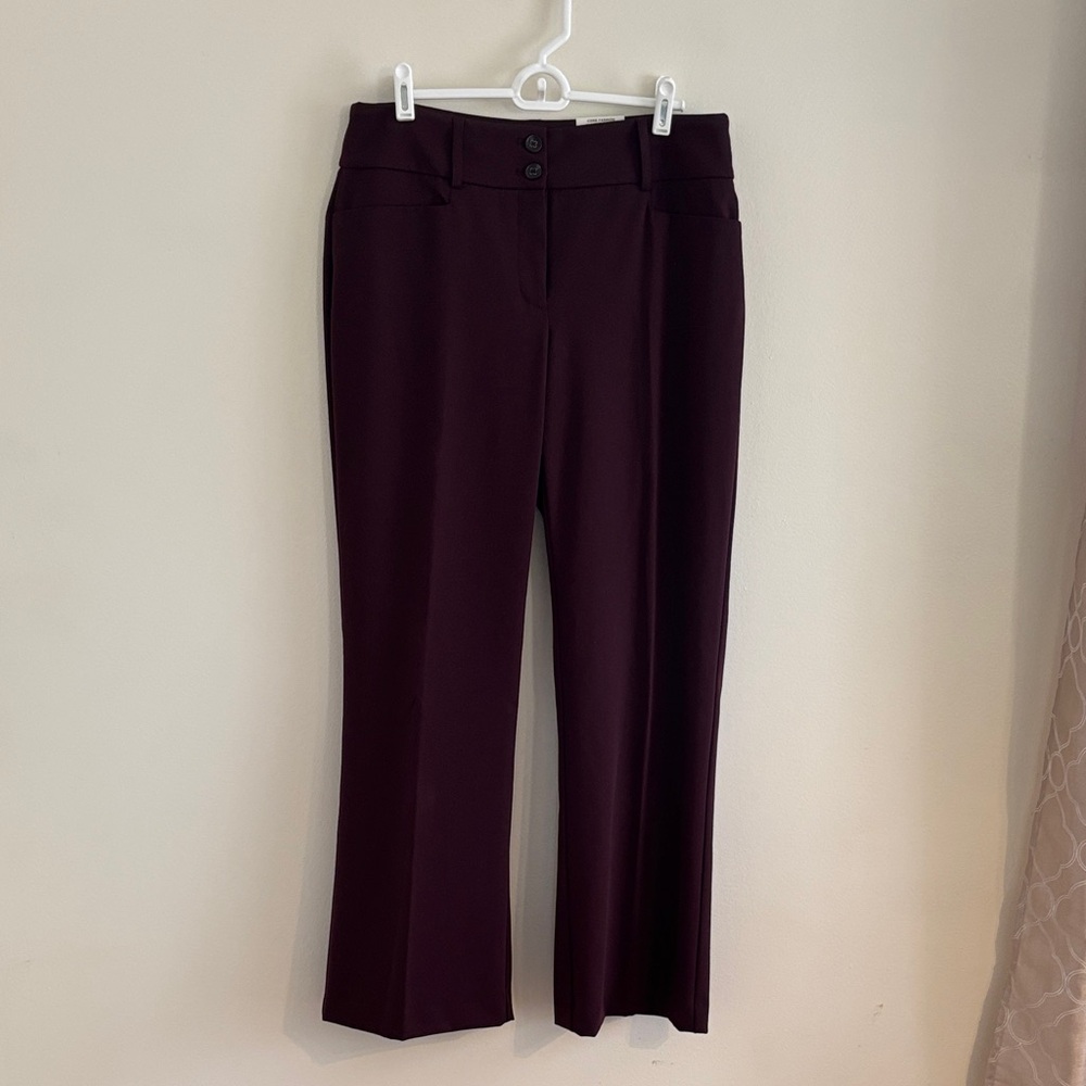 Alan Elegant Women's Burgundy Wine Pants